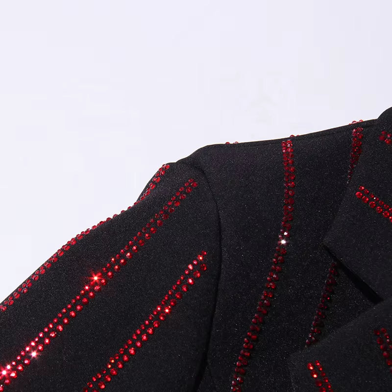 OUDINA New Spot Fashion Double Breasted Casual Blazers Graphic Jacquard Jackets Woman Blazer Jacket