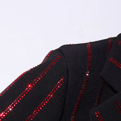 OUDINA New Spot Fashion Double Breasted Casual Blazers Graphic Jacquard Jackets Woman Blazer Jacket