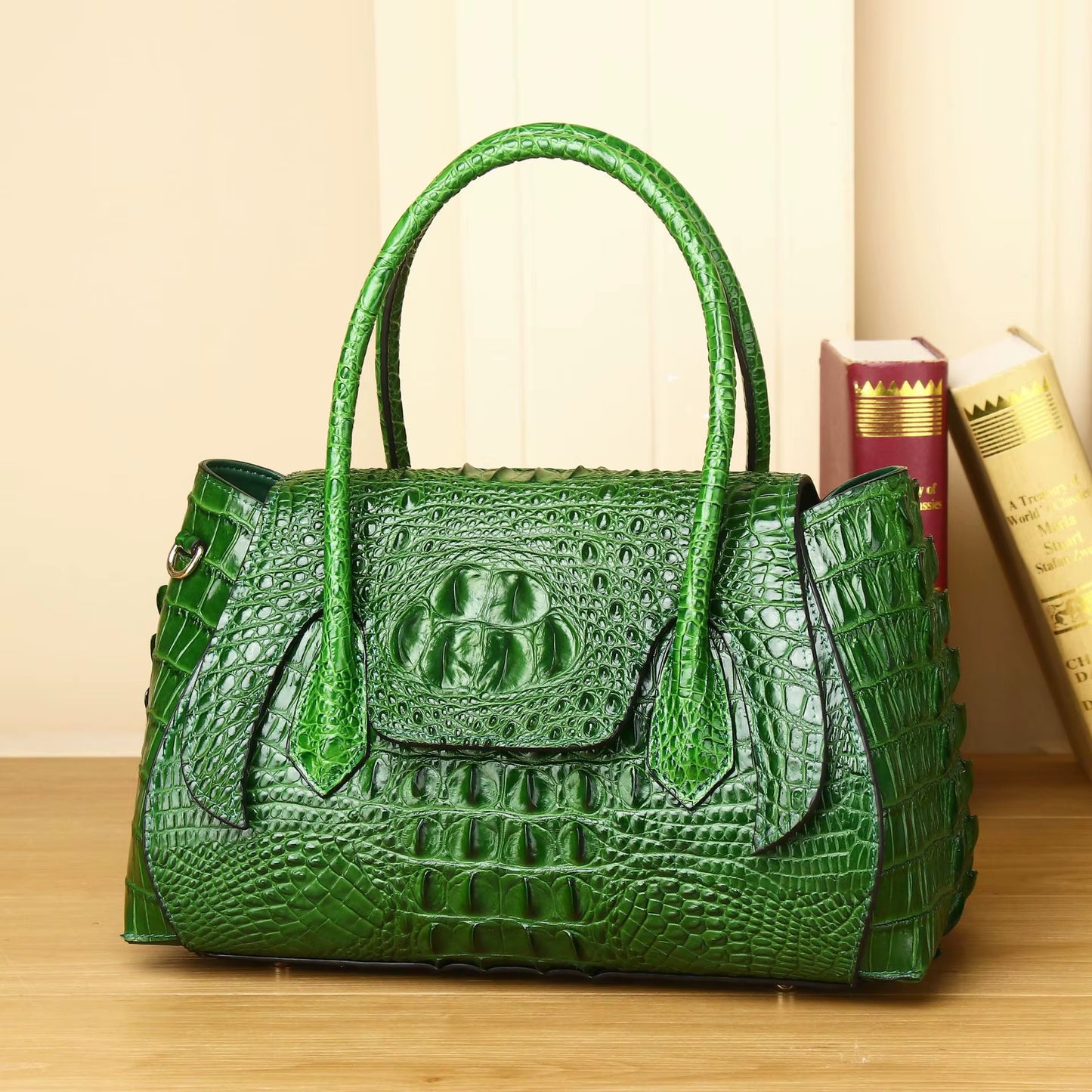 WESTAL Luxury Crocodile Print Genuine Leather Handbag Top Handle Handbags Women Ladies Work Tote Bag Women Handbag