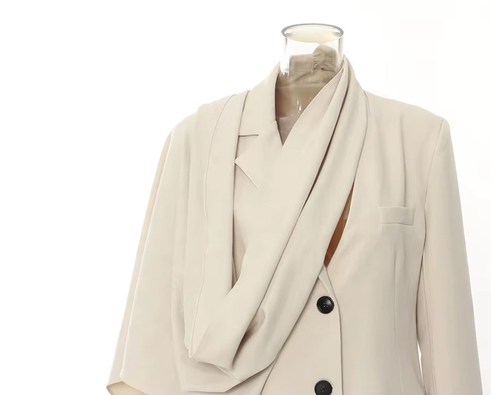 OUDINA Trend Solid Classic Women'S Long Coat Asymmetry Cape Trench Coat Elegant Coat for Women