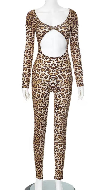 Print One Piece Workout Bodycon Jumpsuits 
