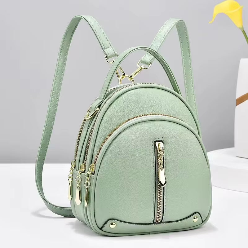 Backpack Female New Backpacks for Women Black Travel Backpack Soft Leather School Bags for Teenage Girls