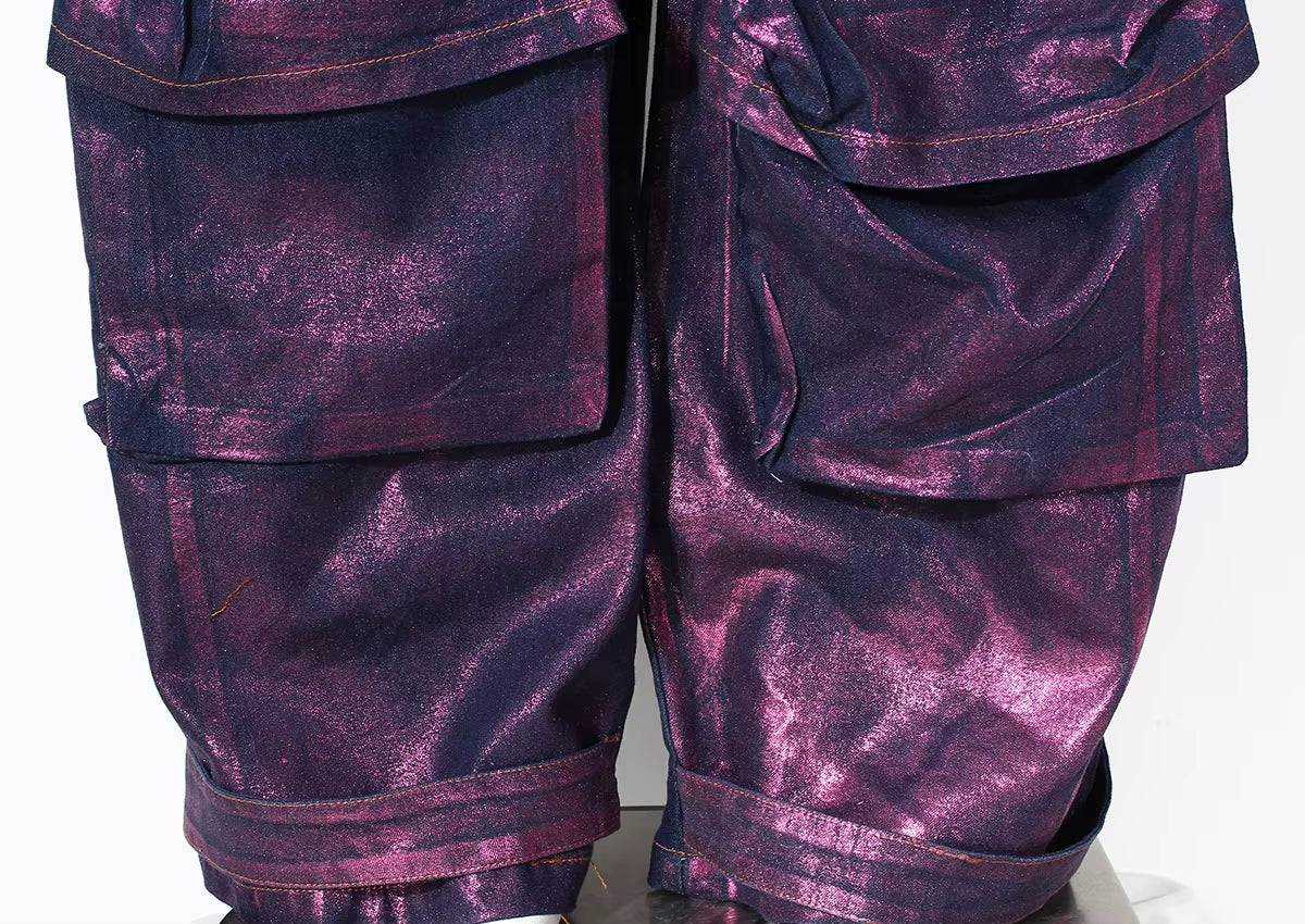 OUDINA Casual Cargo Jeans for Women Wide Leg Purple Jeans Trendy Loose Women'S Jeans