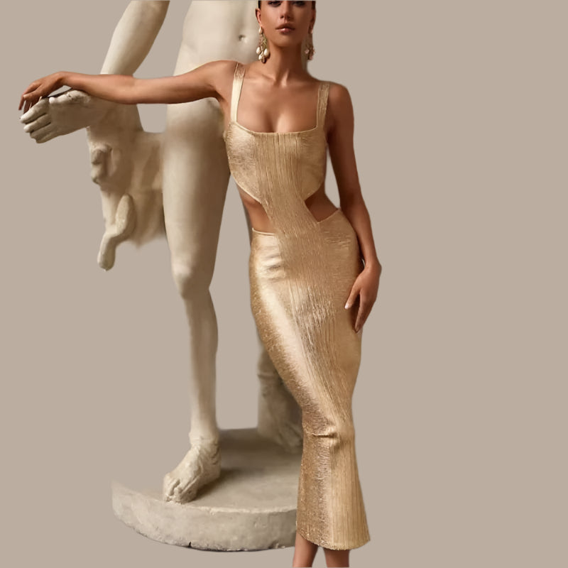 Hot-Sale 2023 Summer Women'S Clothing Sexy Sling Dress Sheath Fashion Backless Dress Elegant Mid-Length Dress for Women