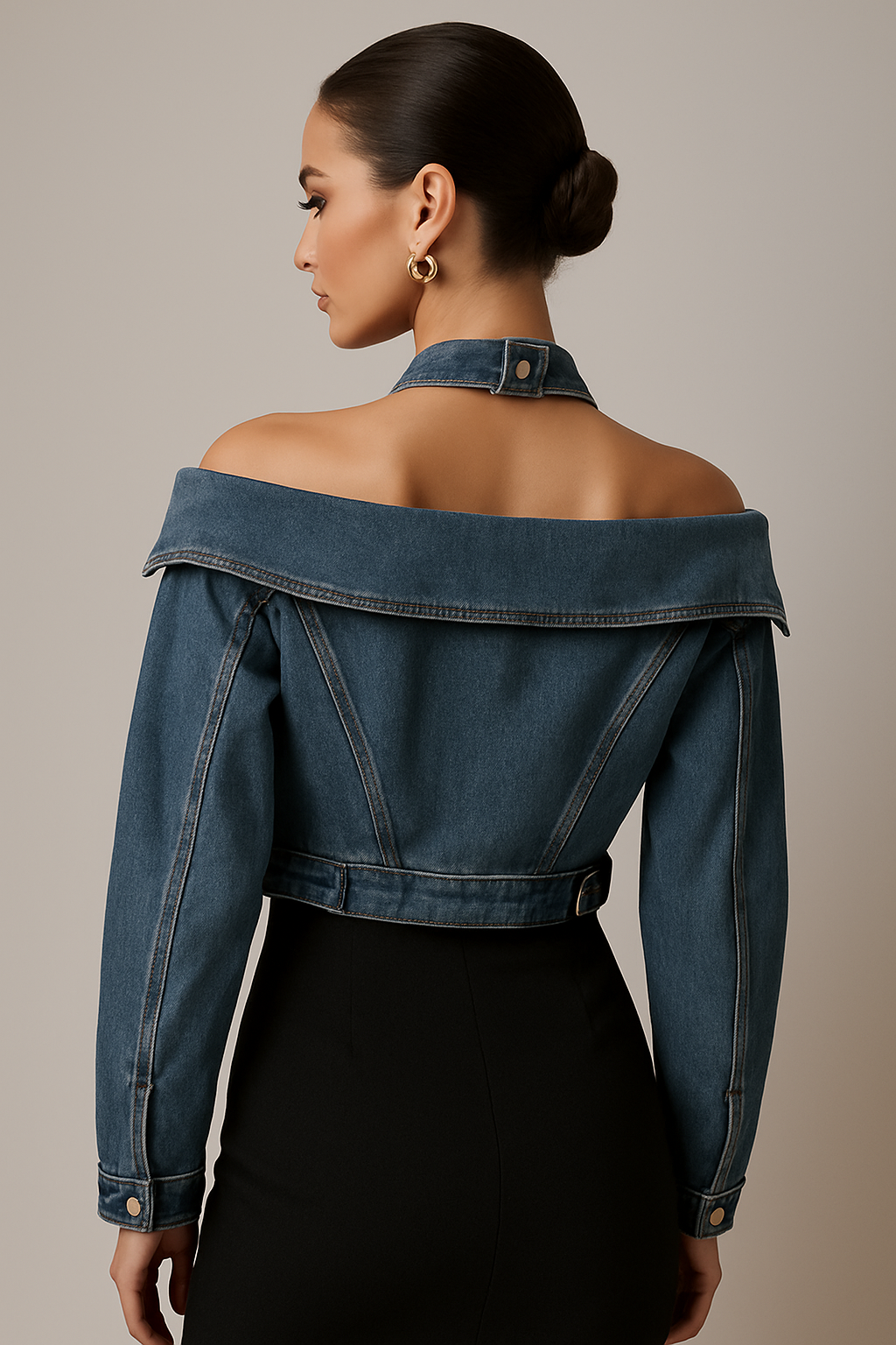 Chic Reversible Strap Denim Jacket for Effortless Style