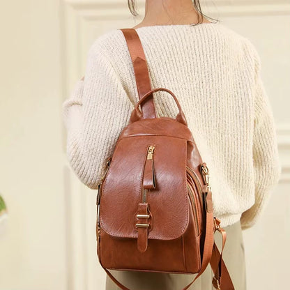 2024 New Women Leather Backpacks Vintage Shoulder Bag Female Backpack Ladies Travel Backpack School Bags for Girls Bagpack