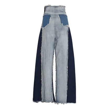 OUDINA Trend Boutique Loose Flared Trousers Mopping Casual Baggy Femmes Pants for Women'S Jeans