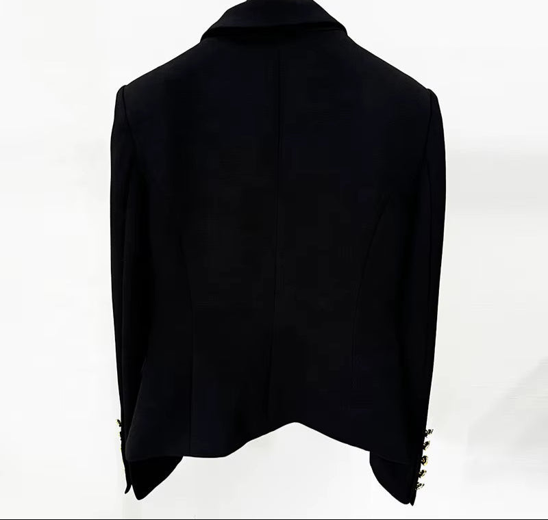 OUDINA New Contrast Color Rose Button Elegant Casual Mini Skirts Two Piece Sets Blazer Jacket Blazers Ladies Women