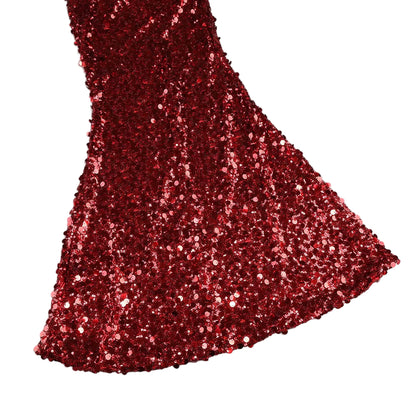 OUDINA American Dropshipping Splicing Sequins Pleated Bodycon Simple Lady Elegant Party Women Long Dress