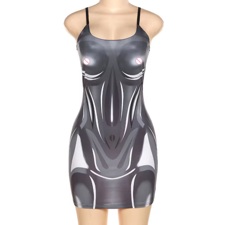 3D Body Print Bodycon Dress