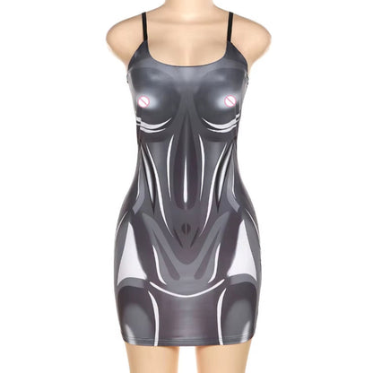 3D Body Print Bodycon Dress