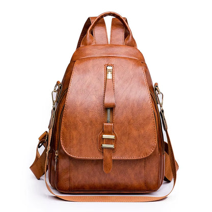 2024 New Women Leather Backpacks Vintage Shoulder Bag Female Backpack Ladies Travel Backpack School Bags for Girls Bagpack