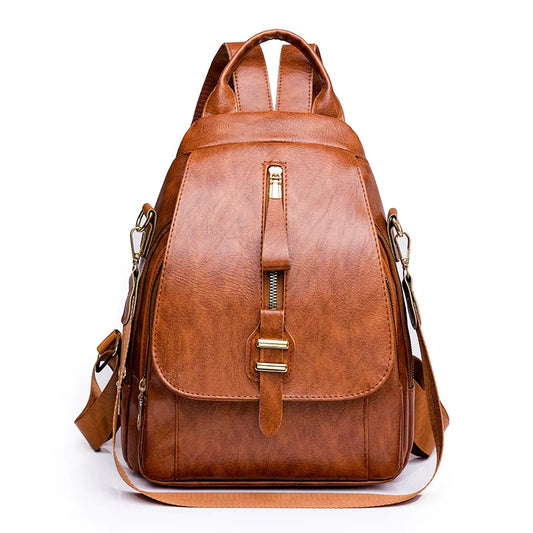 2024 New Women Leather Backpacks Vintage Shoulder Bag Female Backpack Ladies Travel Backpack School Bags for Girls Bagpack