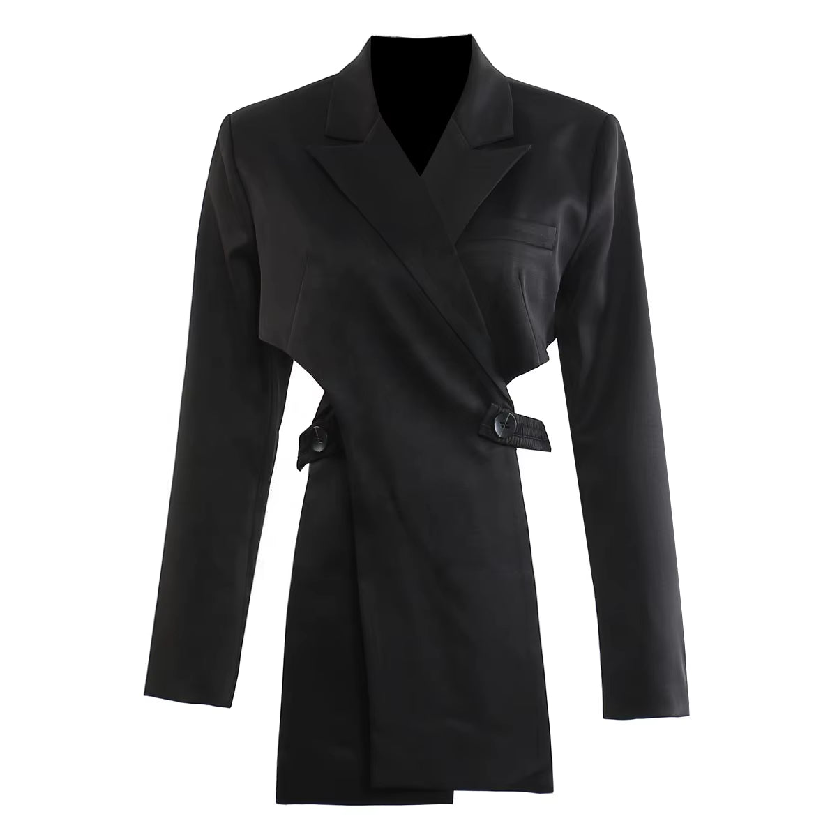 OUDINA Fashion Casual Backless Cut Irregular Women'S Blazer Jacket Simple Ladies Blazers Elegant Blazers for Women