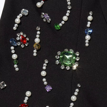 OUDINA Spring New Elegant Color Rhinestone Blazer Formal Blazers Fashion Irregular Women'S Suits Blazers