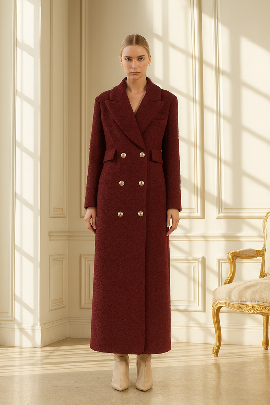 Double-Breasted  Long Vintage Winter Coat