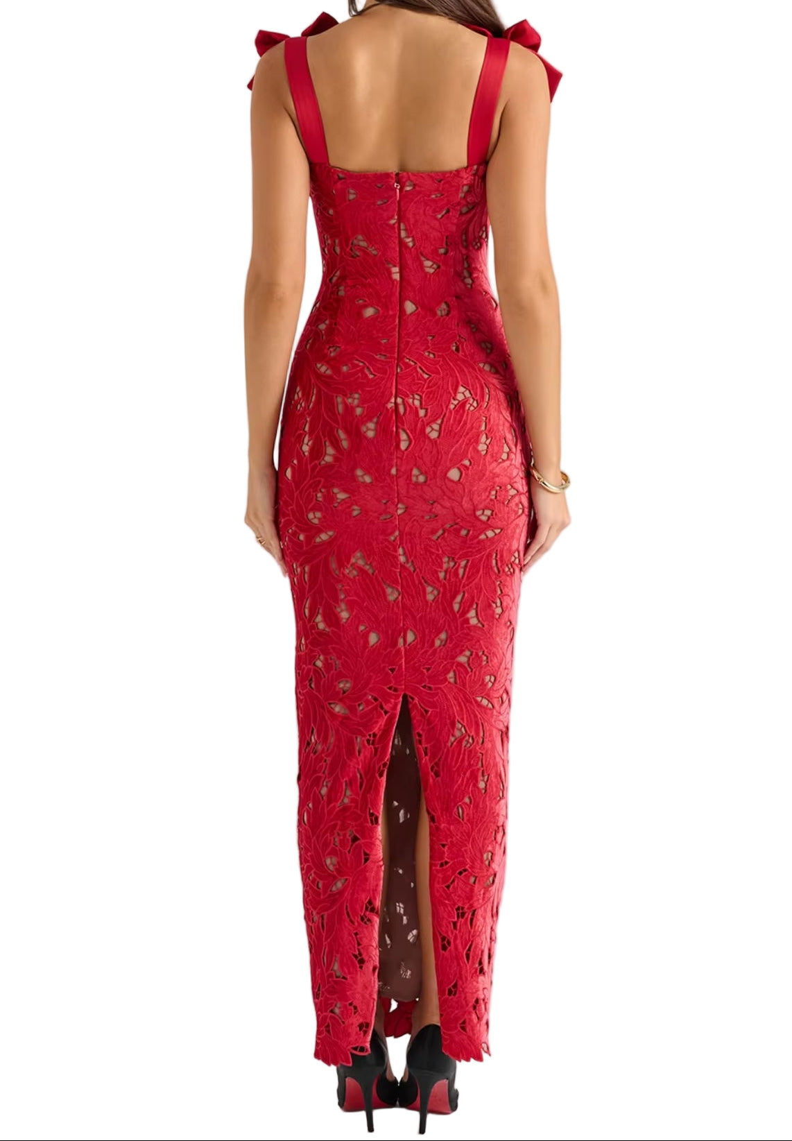 OUDINA High Grade Luxury Bowknot Embroidery Hollow Long Dress Women Party Club Vestidos Women Elegant Summer Casual Dresses