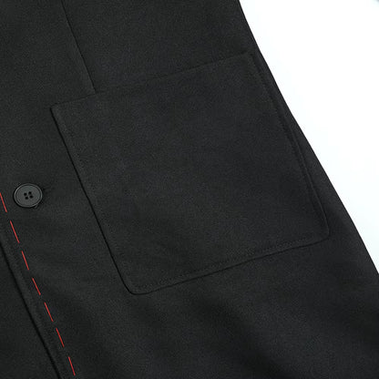 OUDINA New Arrivals Retro Style Long Loose Trench Coat Womens Lapel Custom Windbreaker Jacket