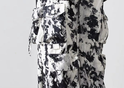 OUDINA Streetwear Camouflage Print Cargo Pants Comfortable Multi Pocket Straight Pants for Women Casual Cargo Pants