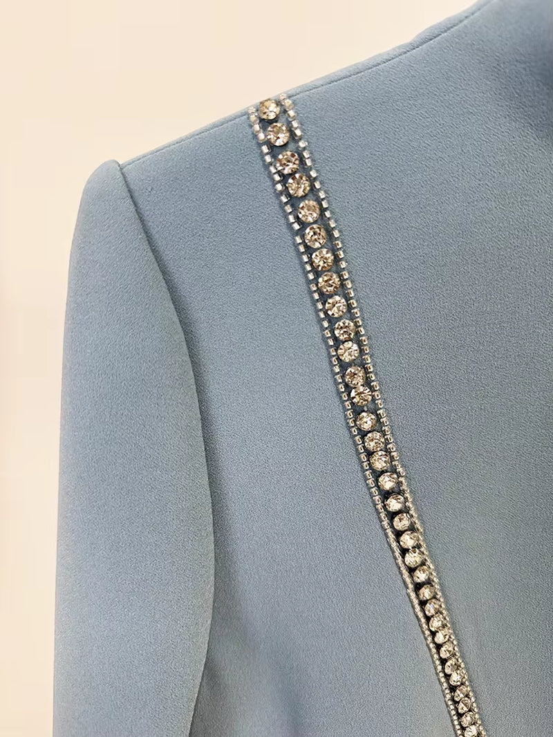 Rhinestone Beaded Diamond Evening Dress