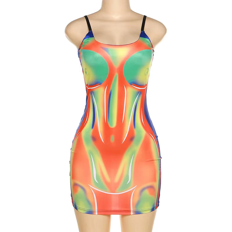 3D Body Print Bodycon Dress