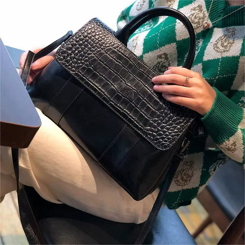 WESTAL Leather Ladies Handbags Large Capacity Leather Shoulder Bag Handbags Genuine Leather Handbags for Women