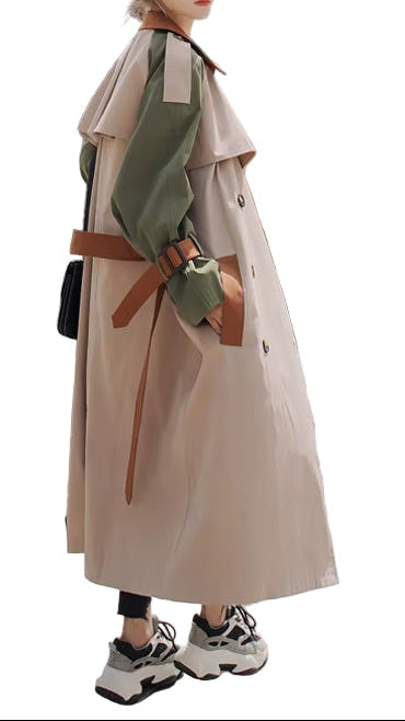 OUDINA Hot Selling Loose Casual Ladies Jackets and Coat Womens Long Windbreaker Women'S Trench Coats