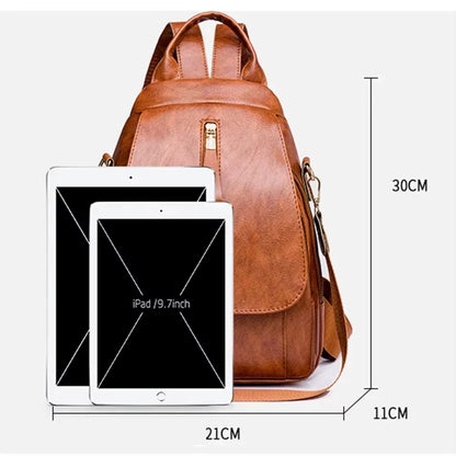 2024 New Women Leather Backpacks Vintage Shoulder Bag Female Backpack Ladies Travel Backpack School Bags for Girls Bagpack