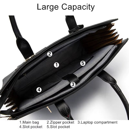 Women Leather Handbags Large Capacity Ladies Business Briefcase Shoulder Bags 13 Inch Laptop Bag Tote Bags for Women Leather