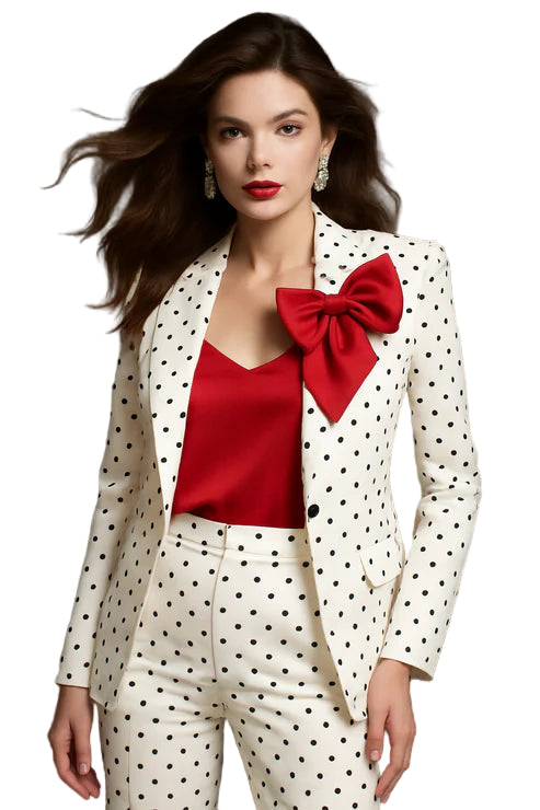 White - Polka Glam PowerSuit