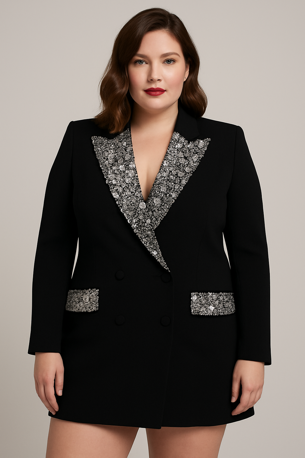 Heavy Industry Beads Blazer Coat Diamond-Embedded Slim-Fit Suit Jacket