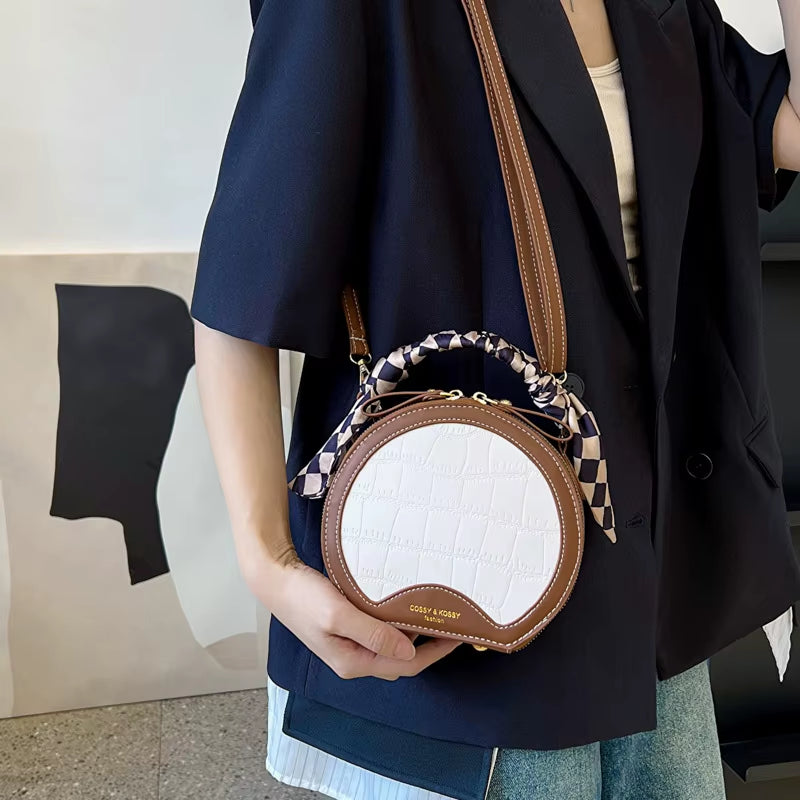 Stone Pattern Women Bag New Fashion Girl Handbag Personality PU Single Ladies Shoulder Crossbody Small round Bag