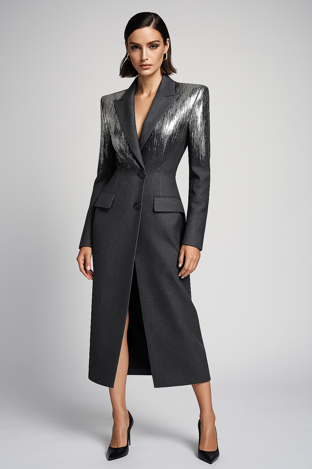 Luna Eclipse Metallic Tailored Coat