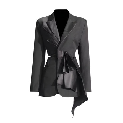 pre order New Designs Bow Tie Exposed Waist Suit Casual Elegant Jacket Blazer Ladies Women'S Blazers
